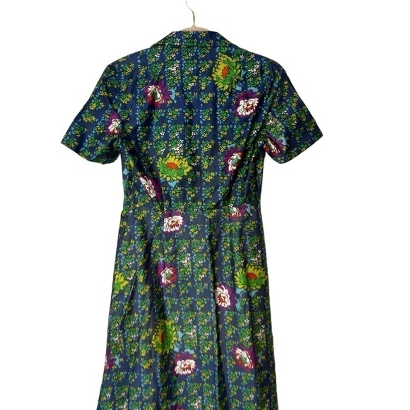 Vintage Rose floral print snap front house dress - Picture 9 of 14